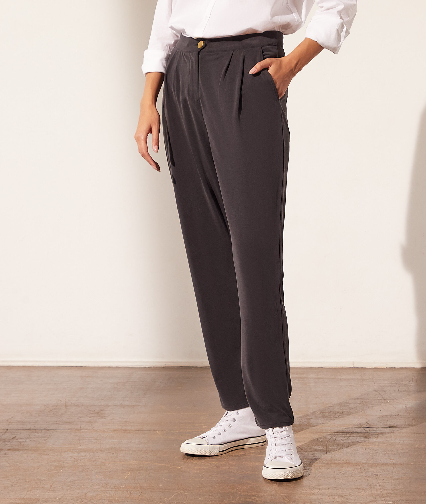 Pantalon carotte - Aglae - XS - Noir - Femme - Etam