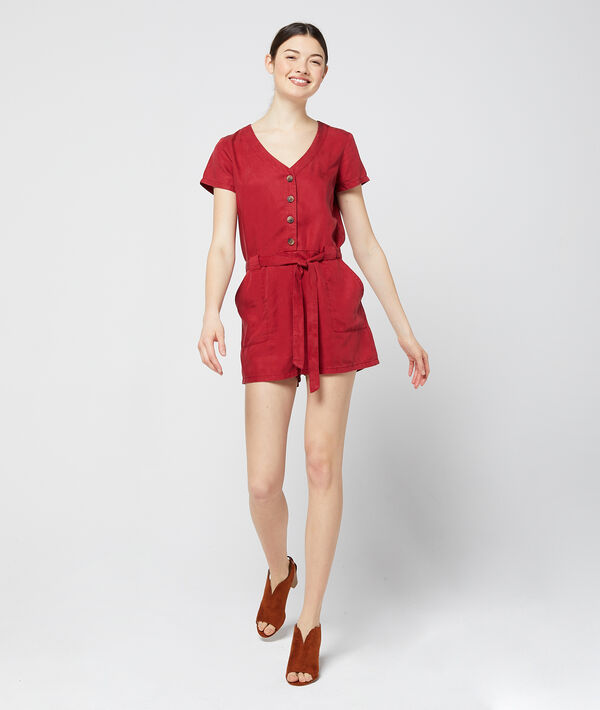 Combishort ceinturée en tencel® sienne.