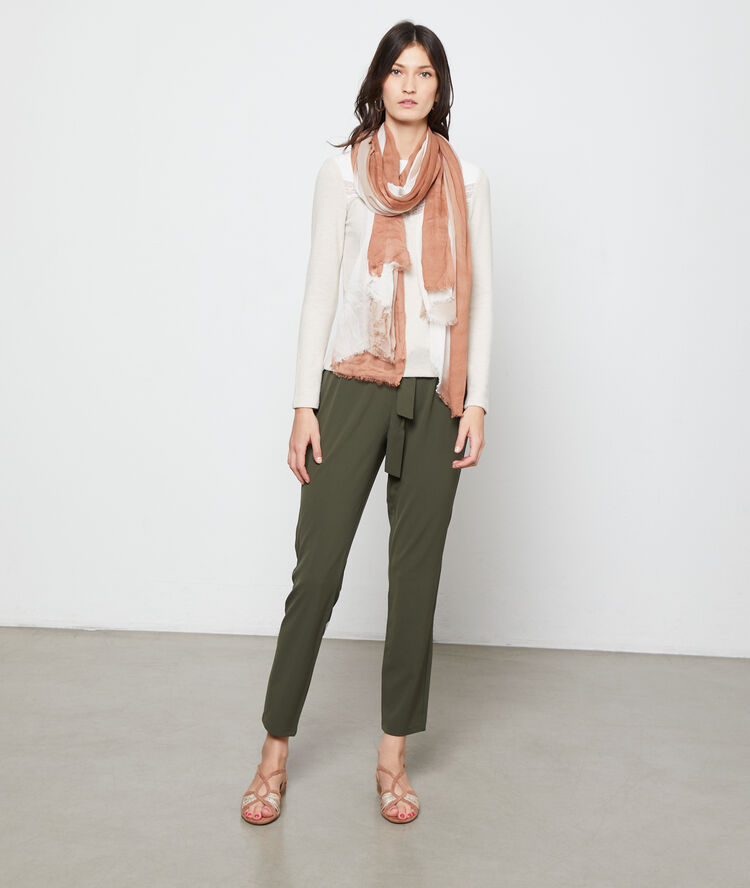 Foulard imprimé tie and dye camel.