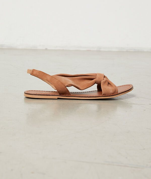 Sandales plates effet daim Sandales plates effet daim