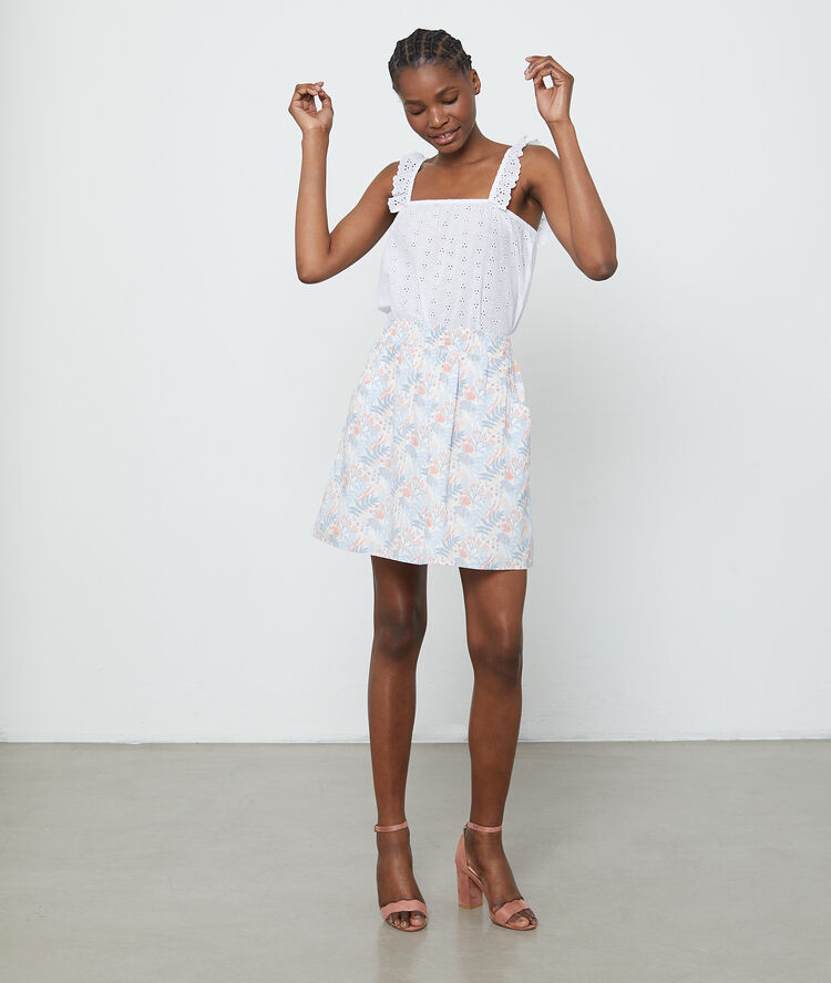 Top à broderie anglaise blanc.