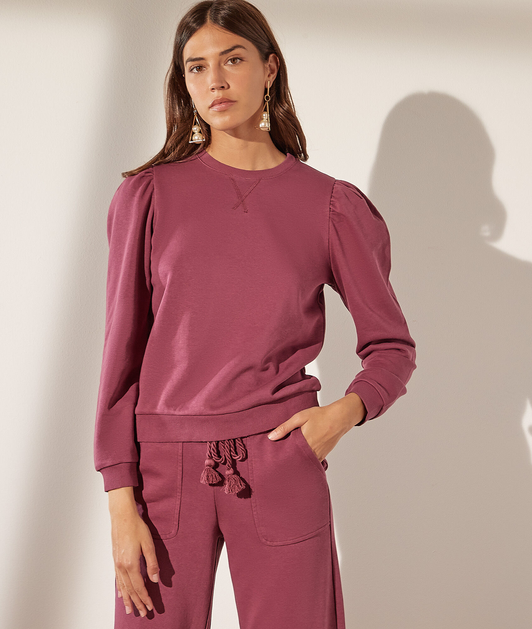 Sweat manches ballon - Lazy - XS - Violet - Femme - Etam