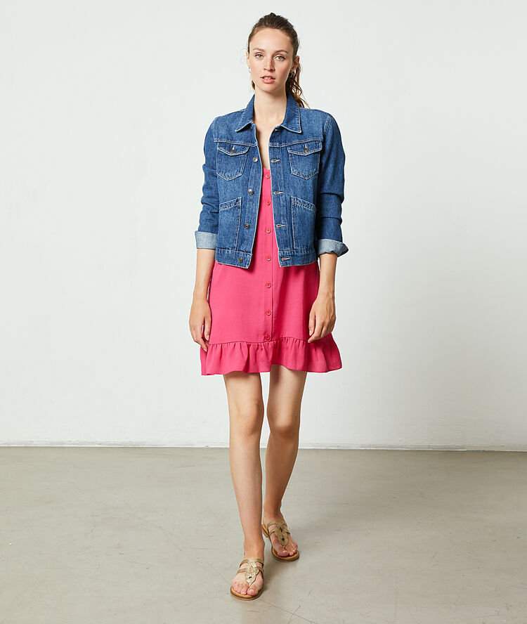 Veste courte en jean stone.