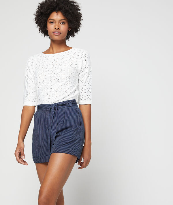 Short à rayures en tencel® Short à rayures en tencel®