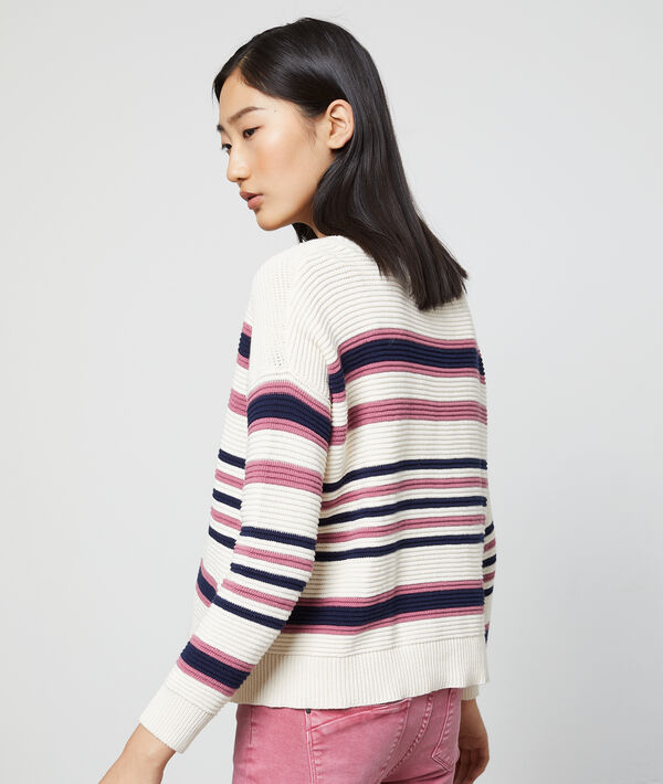 Pull côtelé à rayures 100% coton Pull côtelé à rayures 100% coton