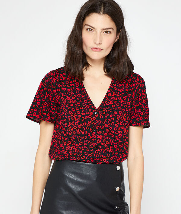 Blouse boutonnée imprimé fleuri Blouse boutonnée imprimé fleuri
