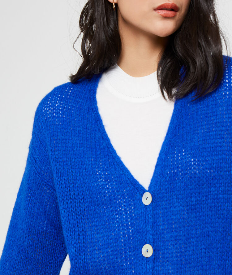Gilet italien en grosse maille royal.