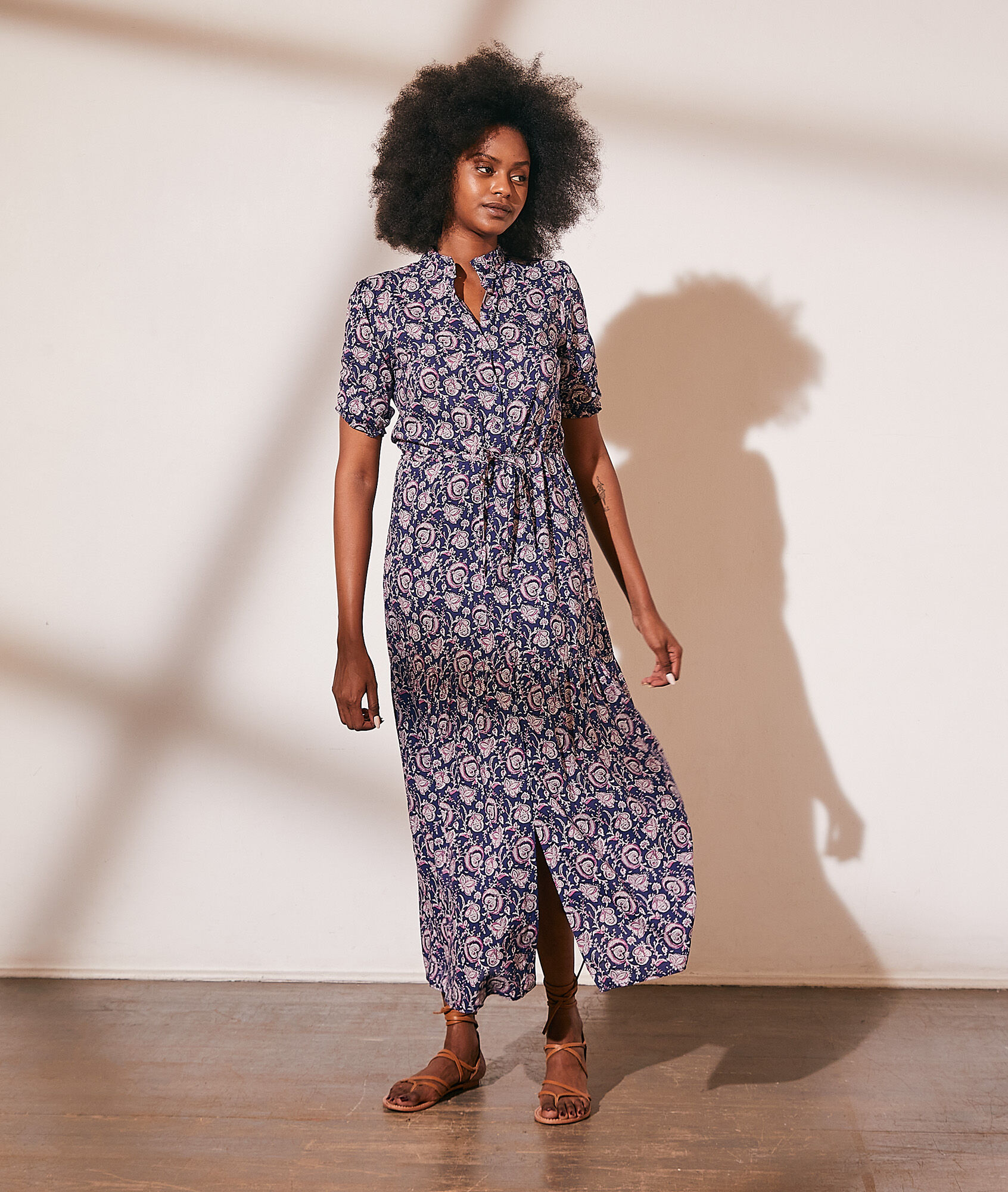 Robe longue imprimée - Maia - 34 - Bleu - Femme - Etam