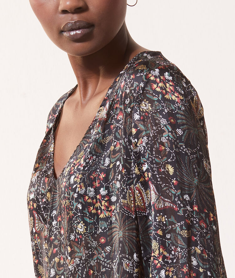 Blouse imprimé multicolore foret.