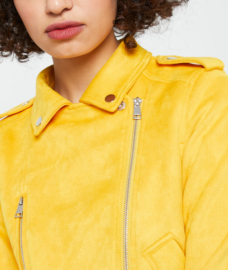 Veste de biker effet daim miel.