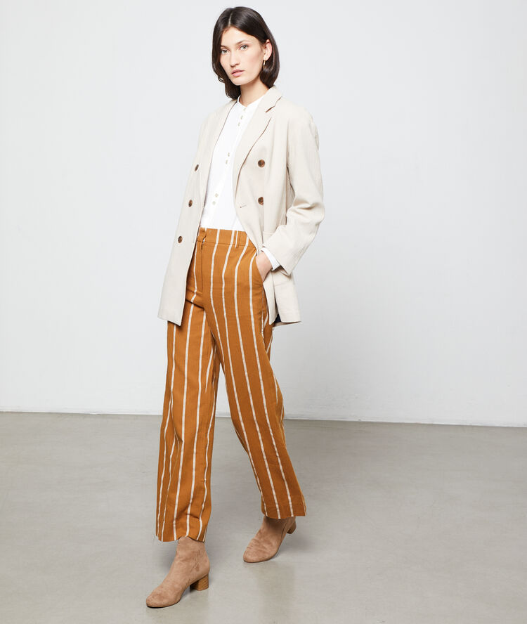Chemisier col rond off-white.