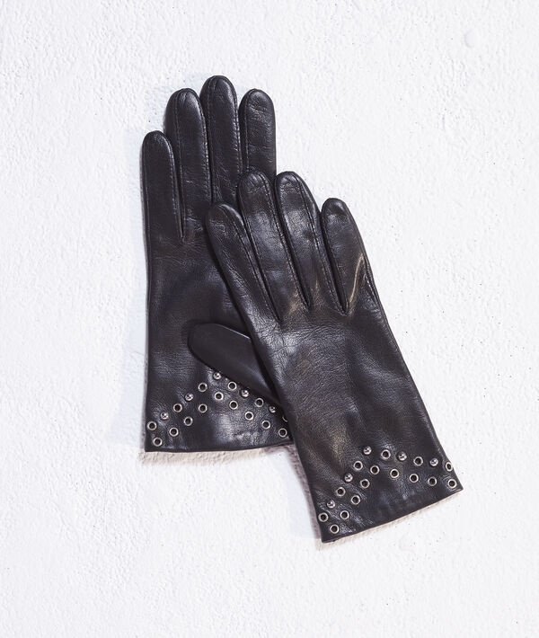 Gants en cuir détails cloutés Gants en cuir détails cloutés
