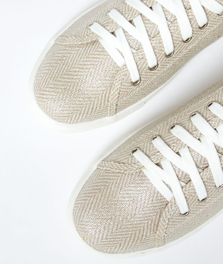 Baskets en lin argent.