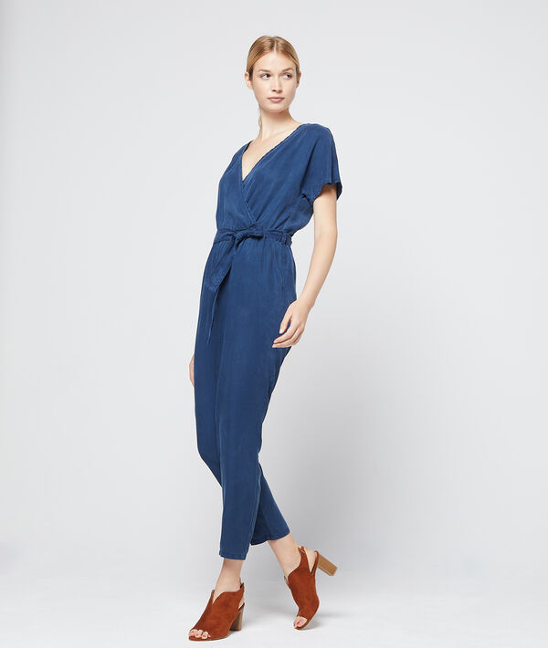 Combinaison cache-cœur en tencel® cobalt.