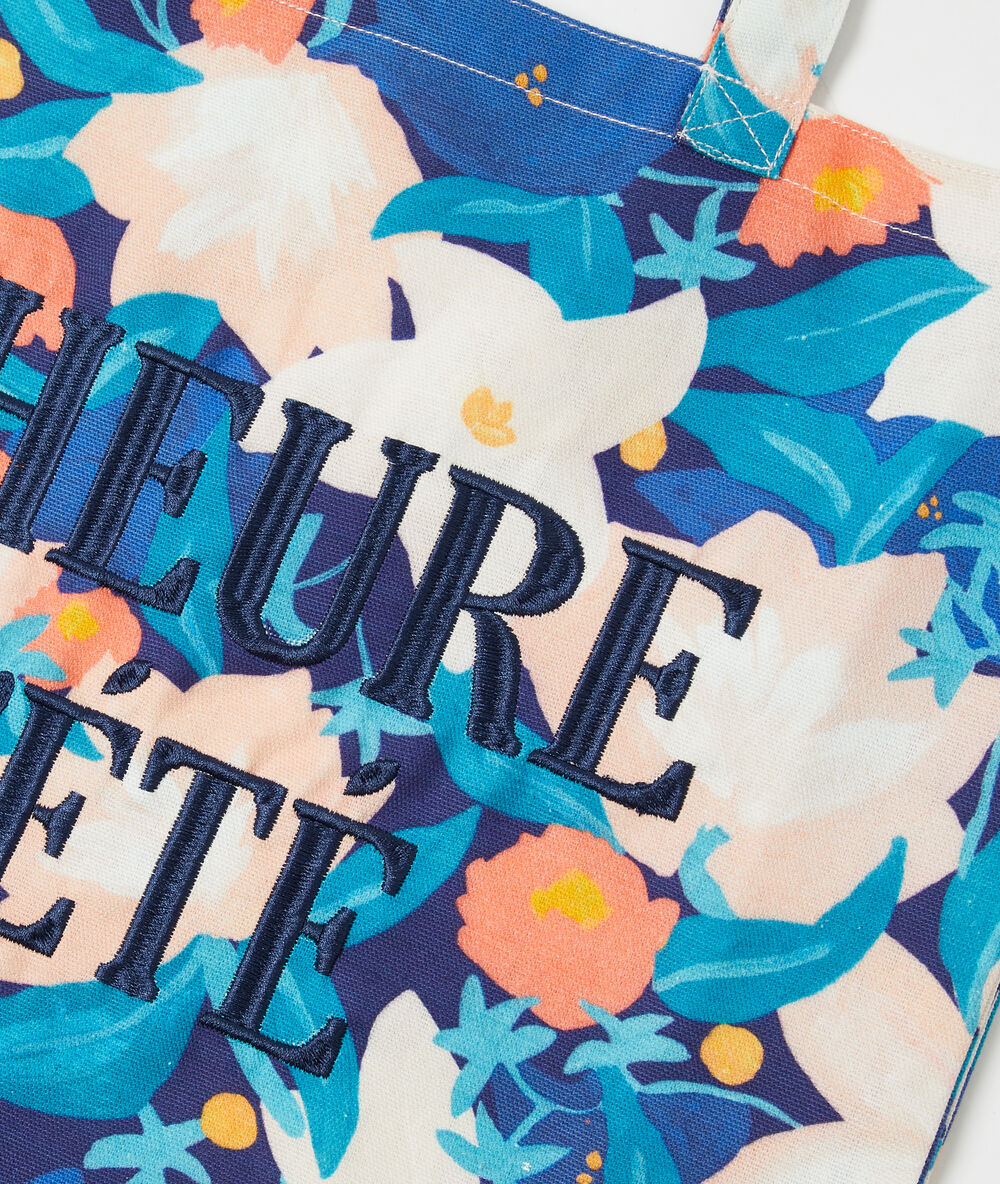 Tote bag "l'heure d'été" ecru.