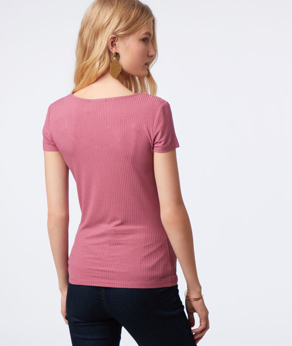 T-shirt côtelé col rond T-shirt côtelé col rond