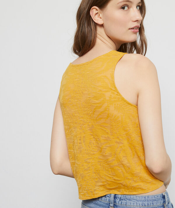 Débardeur noué à motifs feuillage Débardeur noué à motifs feuillage