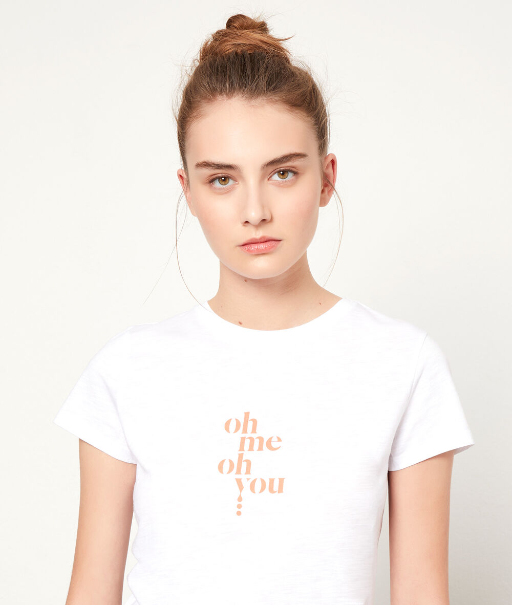 T-shirt "oh me oh you" blanc.