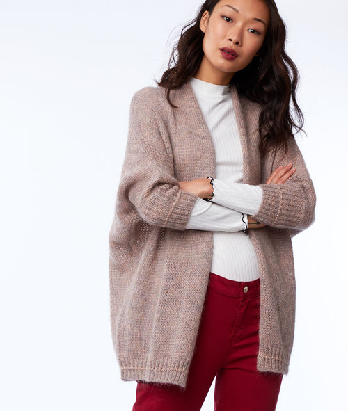 Gilet manches chauve souris en grosse maille