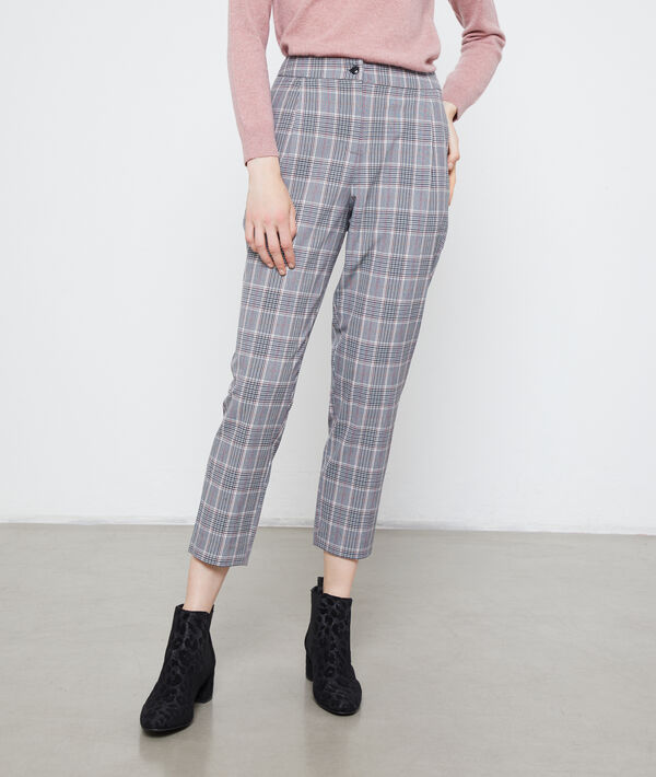 Pantalon carotte à imprimé tartan Pantalon carotte à imprimé tartan