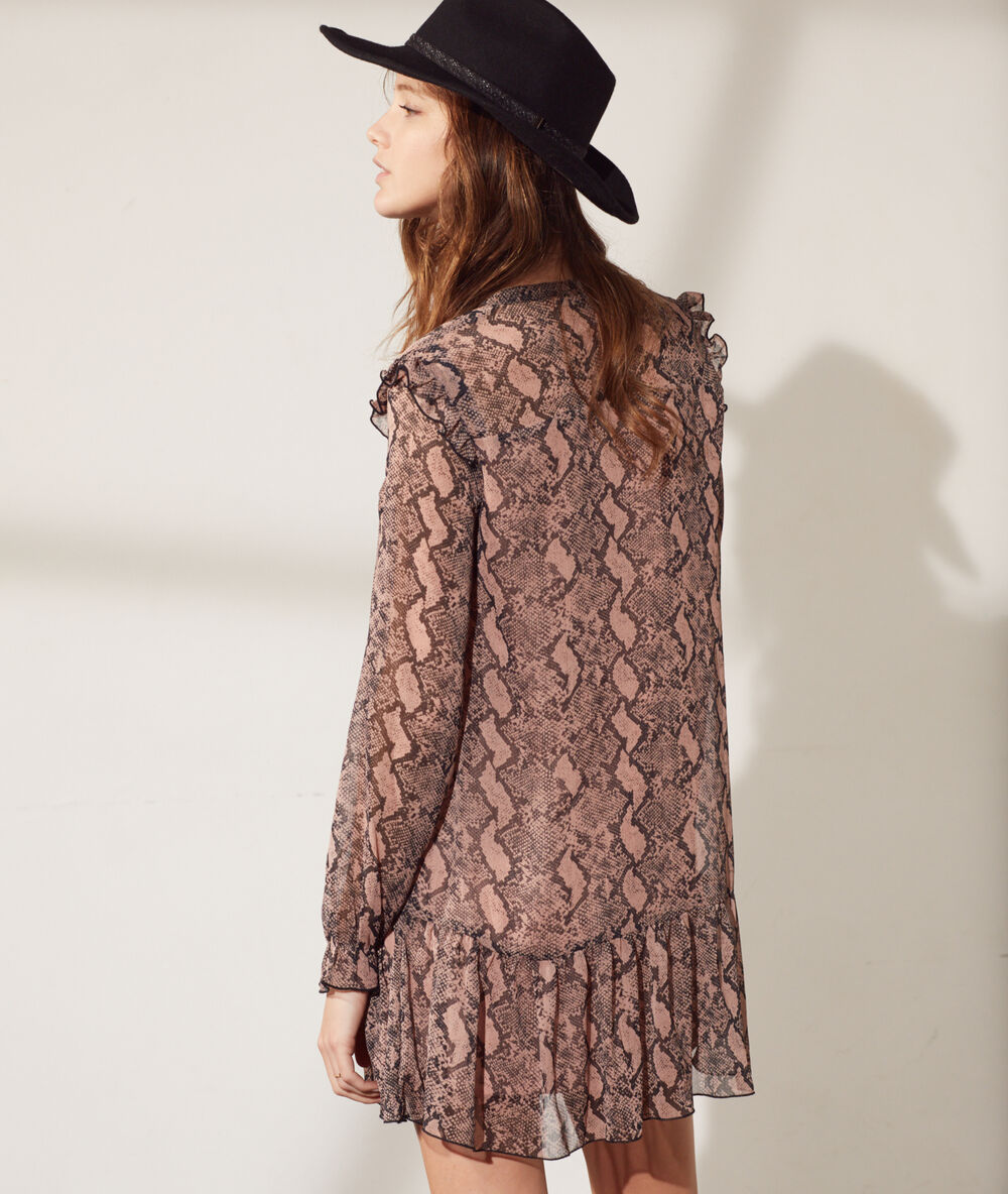 Robe courte imprimée blush.