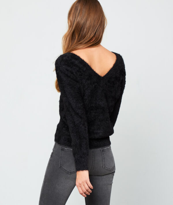 Pull col v en maille fluffy Pull col v en maille fluffy