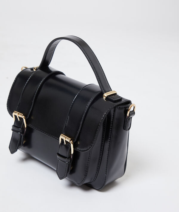 Sac cartable verni noir.