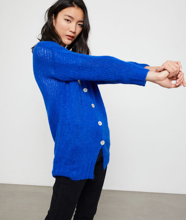 Gilet italien en grosse maille royal.
