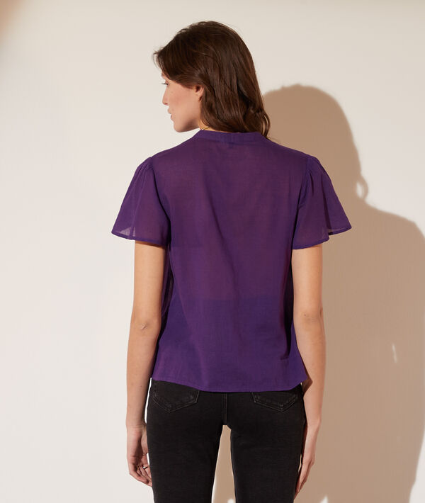Chemise transparente manches courtes à volants Chemise transparente manches courtes à volants