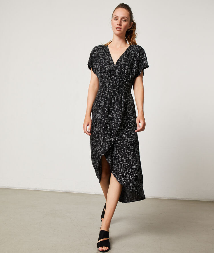 Robe longue portefeuille noir.