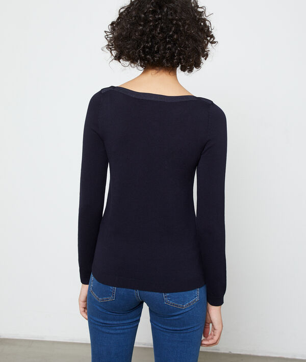 Pull col bateau en maille fine Pull col bateau en maille fine