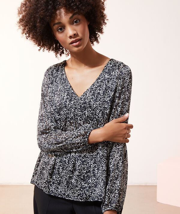 Blouse fluide imprimé 2 en 1 - brassière intégrée Blouse fluide imprimé 2 en 1 - brassière intégrée