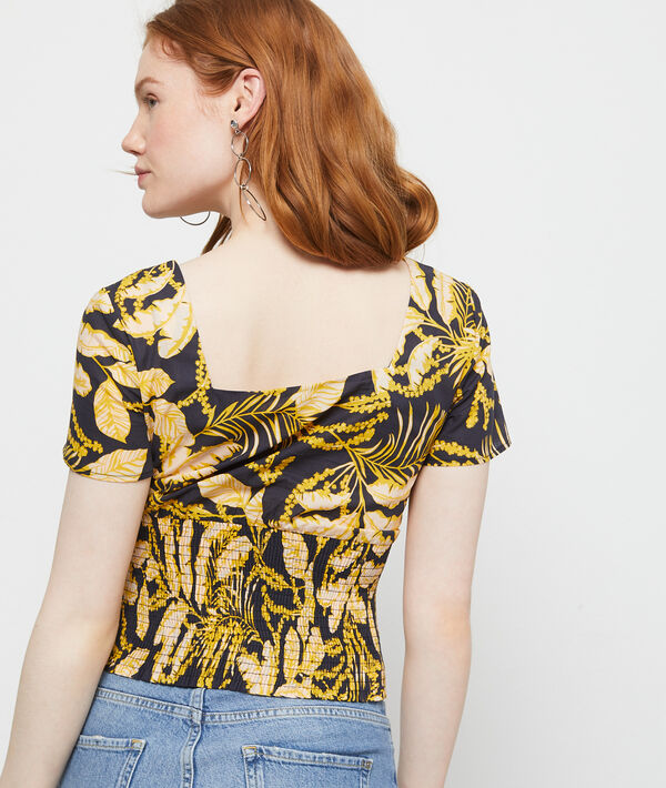 Top en coton imprimé feuillage Top en coton imprimé feuillage