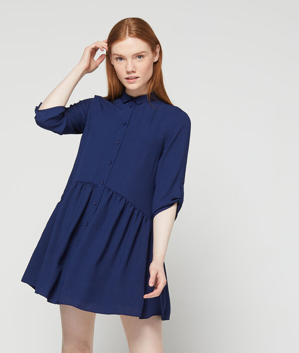 Robe chemise fluide marine.