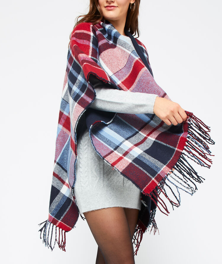 Écharpe poncho marine.