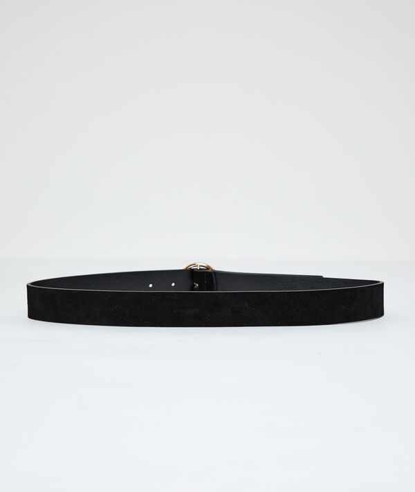 Ceinture boucle ronde en croûte de cuir Ceinture boucle ronde en croûte de cuir