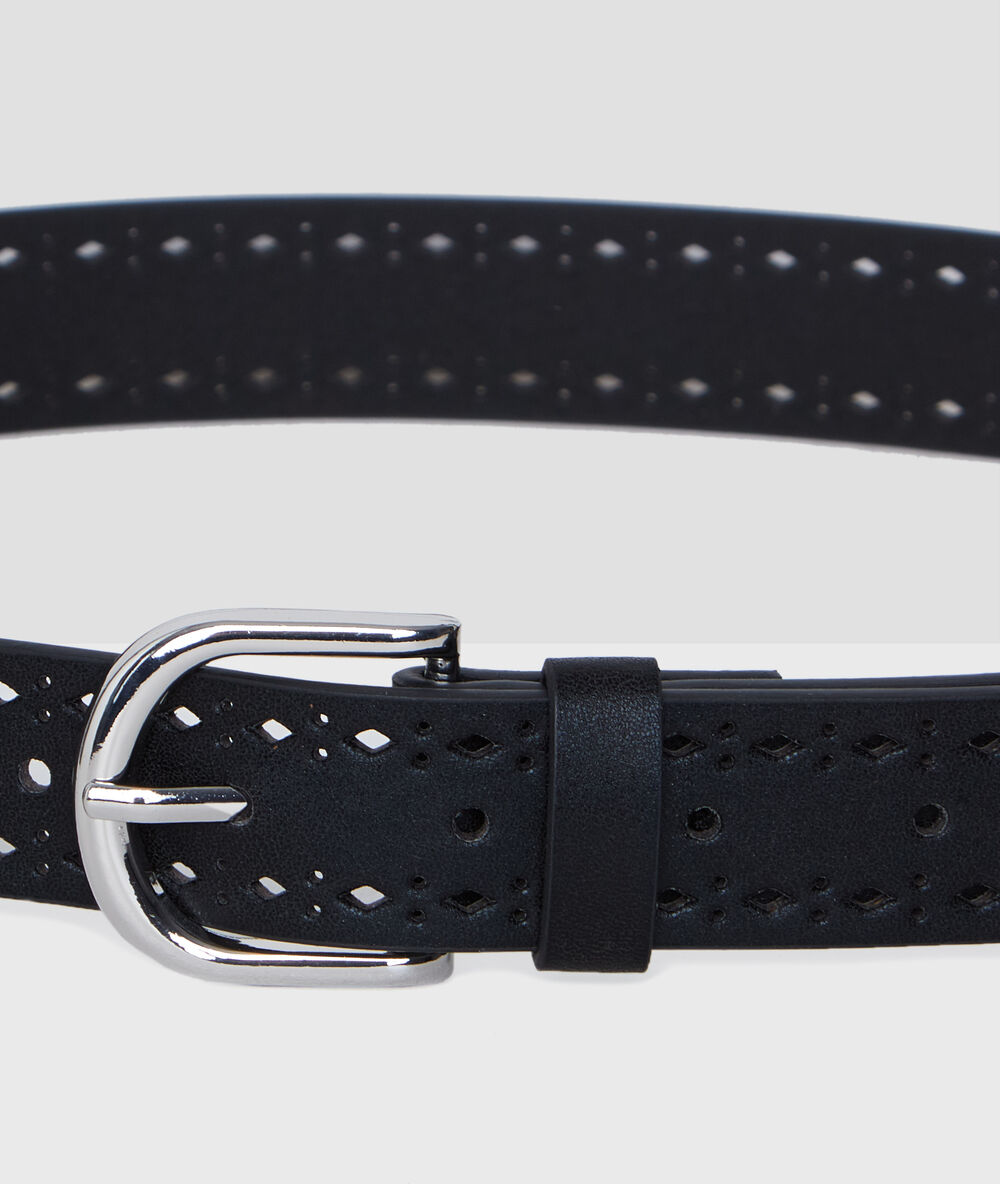 Ceinture perforée noir.