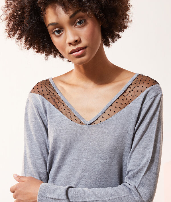 Pull détails tulle à pois Pull détails tulle à pois