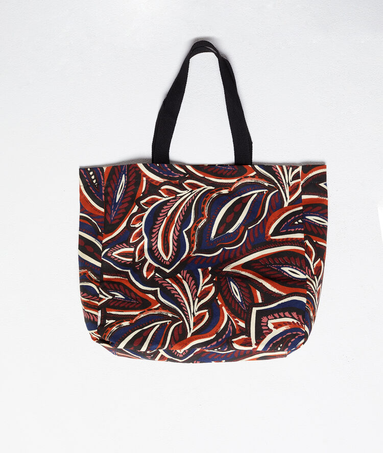 Sac cabas à imprimé floral cobalt.