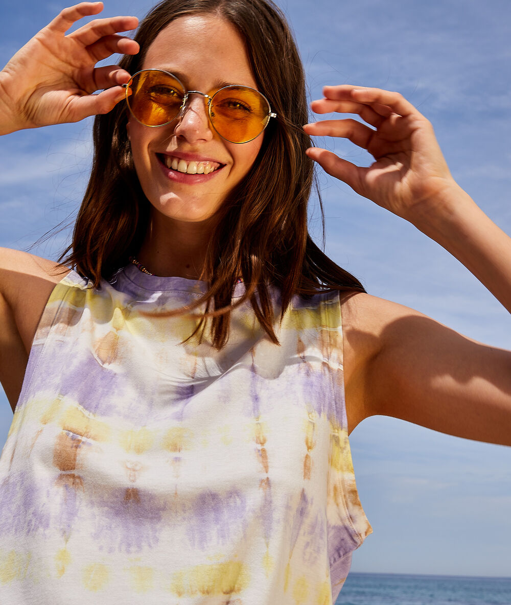 Débardeur tie and dye lilas.