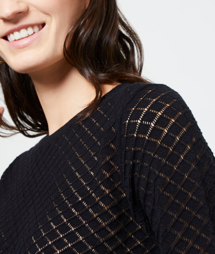 Pull en maille ajourée black.