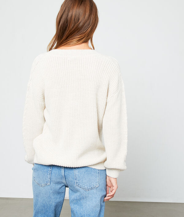 Pull col v en grosse maille Pull col v en grosse maille