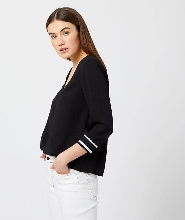 Blouse à bandes contrastées Blouse à bandes contrastées