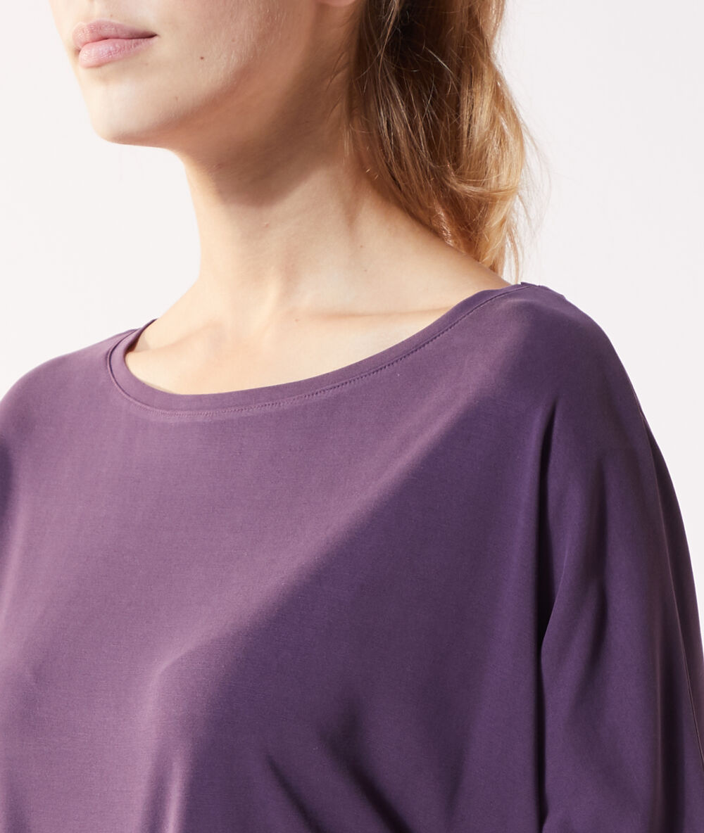 T-shirt manches longues prune.