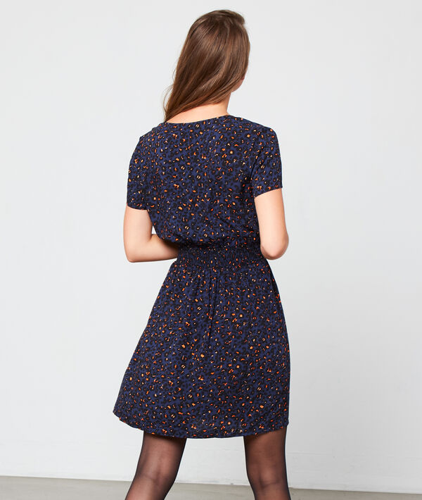 Robe smockée à imprimé léopard Robe smockée à imprimé léopard
