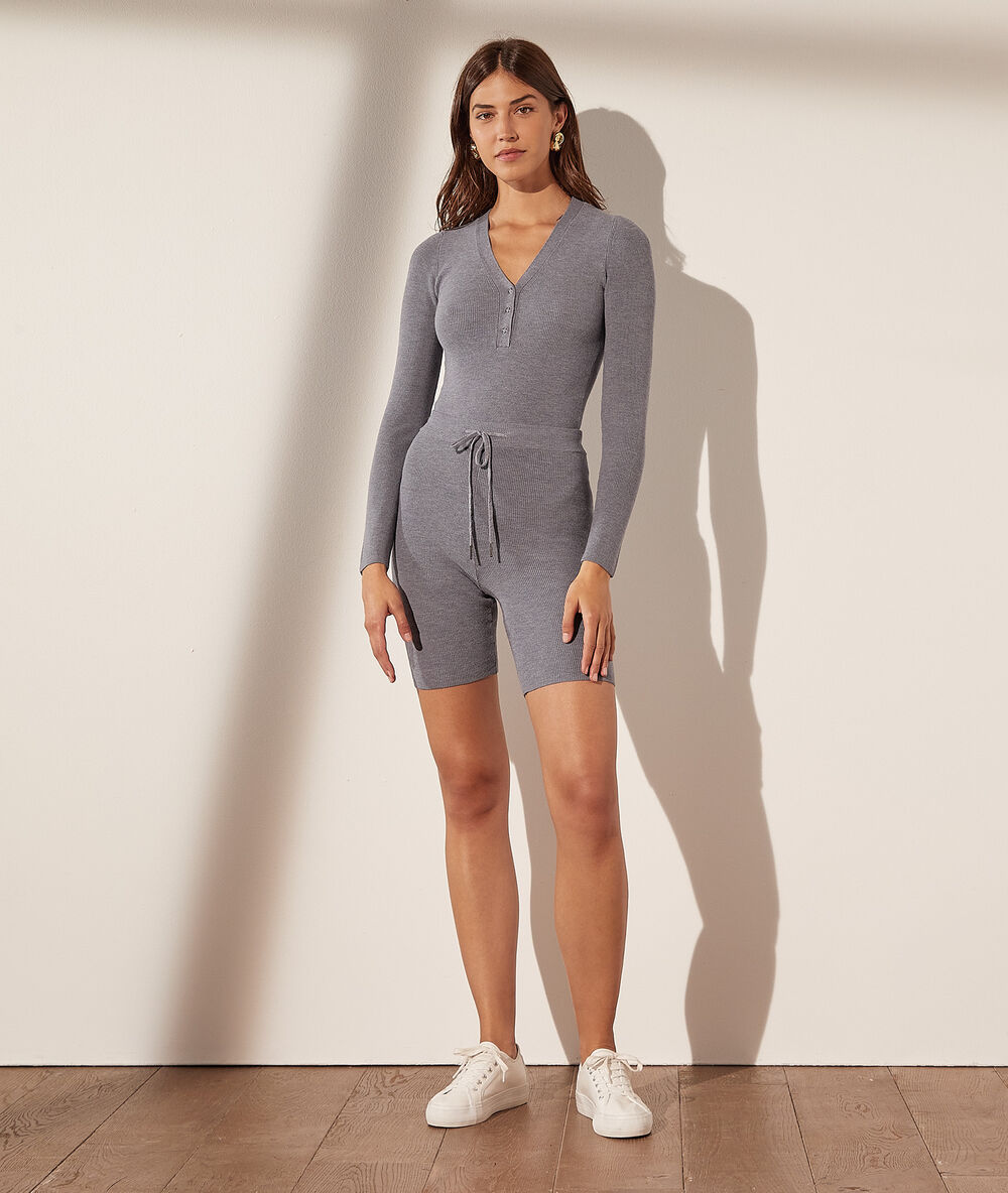 Body en maille éco-responsable gris chine.