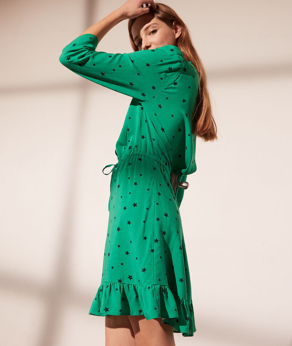 Robe imprimé étoiles chlorophylle.