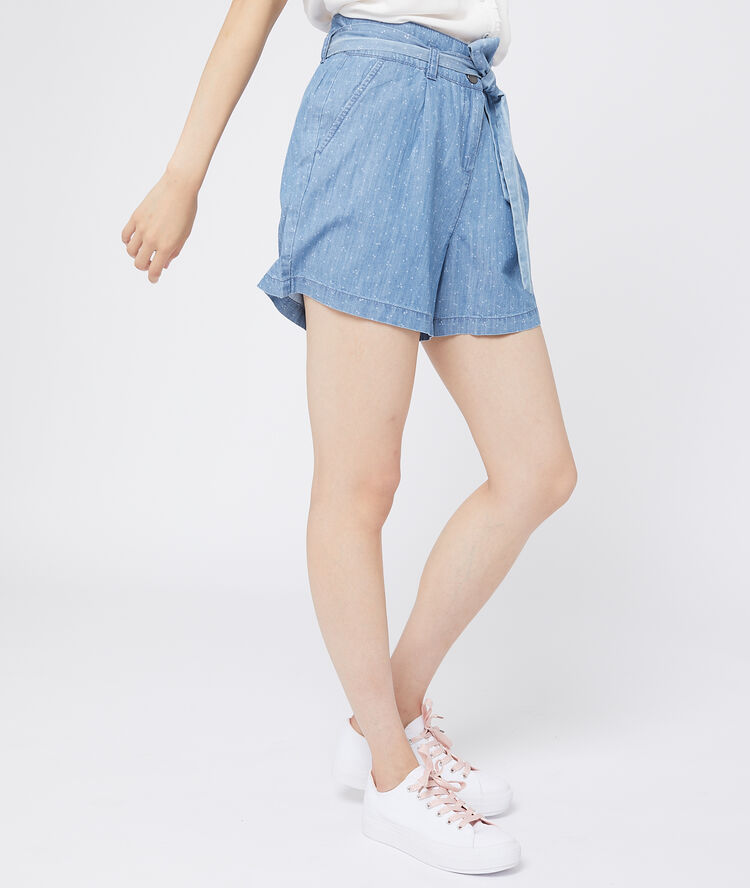 Short en jean à nouer bleach.