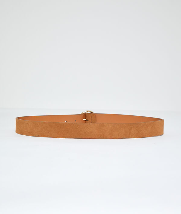 Ceinture boucle ronde en croûte de cuir Ceinture boucle ronde en croûte de cuir