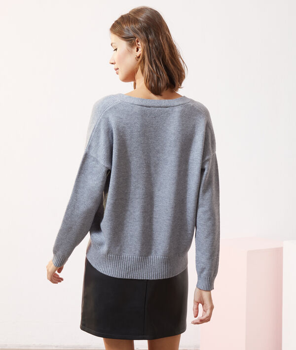 Pull col v détails dentelle Pull col v détails dentelle